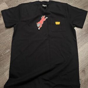 Icecream Black Tee with Yellow Accent